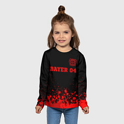 Лонгслив детский Bayer 04 - red gradient посередине, цвет: 3D-принт — фото 2