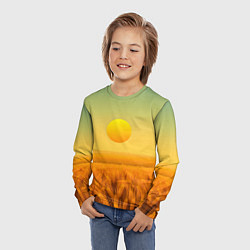 Лонгслив детский Закат над пшеничным полем, цвет: 3D-принт — фото 2