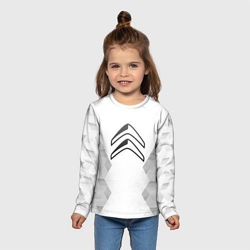 Детский лонгслив Citroen white poly / 3D-принт – фото 5