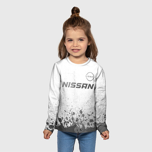 Детский лонгслив Nissan - white gradient посередине / 3D-принт – фото 5