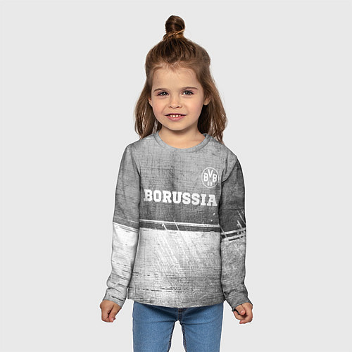 Детский лонгслив Borussia - grey gradient посередине / 3D-принт – фото 5