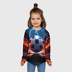 Лонгслив детский Футбольный мяч в молниях, цвет: 3D-принт — фото 2