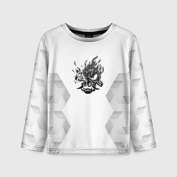 Лонгслив детский Cyberpunk 2077 white poly, цвет: 3D-принт