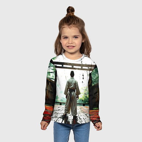 Детский лонгслив Боец айкидо в Японии / 3D-принт – фото 5