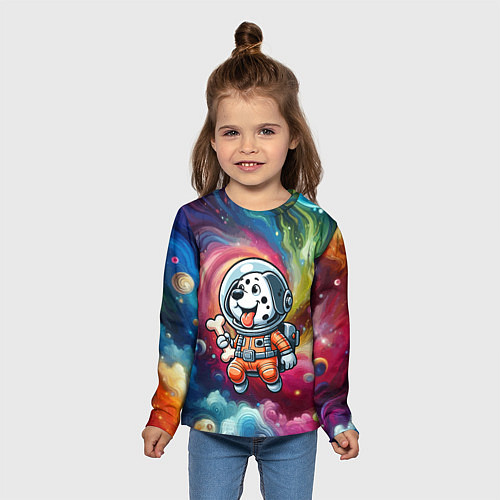 Детский лонгслив Funny dalmatian puppy - ai art / 3D-принт – фото 5