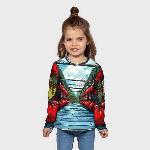 Детский лонгслив Зал Муай Тай / 3D-принт – фото 5