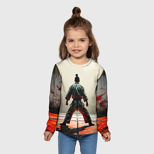 Детский лонгслив Боец боевых искусств / 3D-принт – фото 5
