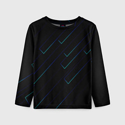 Детский лонгслив Color blue black