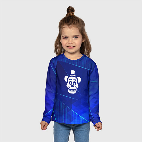 Детский лонгслив FNAF blue poly / 3D-принт – фото 5