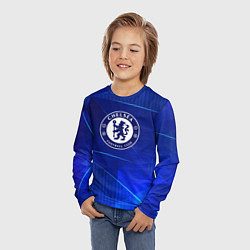 Лонгслив детский Chelsea blue poly, цвет: 3D-принт — фото 2