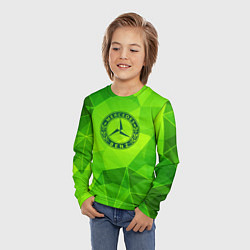 Лонгслив детский Mercedes green poly, цвет: 3D-принт — фото 2