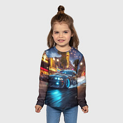 Лонгслив детский ВМБ неоновый свет, цвет: 3D-принт — фото 2