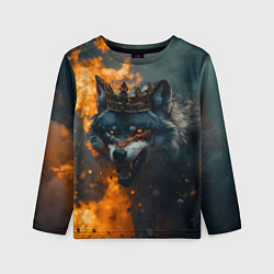Лонгслив детский Злой волк в огне, цвет: 3D-принт