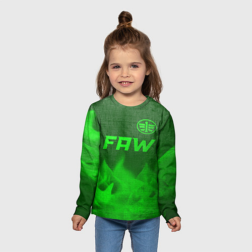 Детский лонгслив FAW - green gradient посередине / 3D-принт – фото 5