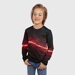 Лонгслив детский Красная линия - молния, цвет: 3D-принт — фото 2