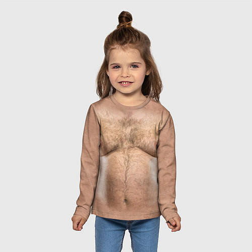 Детский лонгслив Волосатое тело толстяка / 3D-принт – фото 5