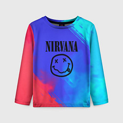 Лонгслив детский Nirvana жидкие краски, цвет: 3D-принт