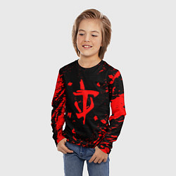 Лонгслив детский Doom красные краски, цвет: 3D-принт — фото 2