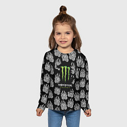 Лонгслив детский Monster energy медвежьи лапы, цвет: 3D-принт — фото 2