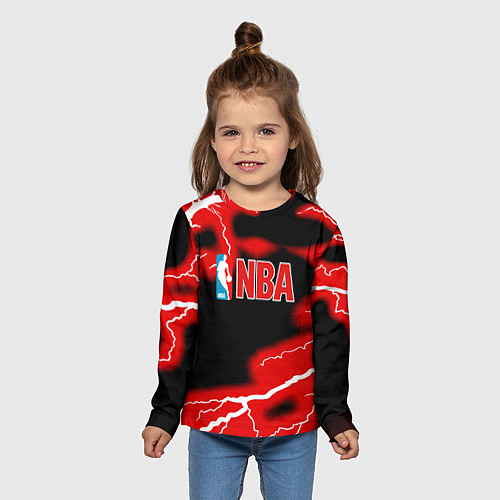 Детский лонгслив NBA шторм / 3D-принт – фото 5