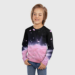 Лонгслив детский Розовая текстура с лепестками, цвет: 3D-принт — фото 2