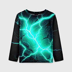 Лонгслив детский Color light blue black, цвет: 3D-принт