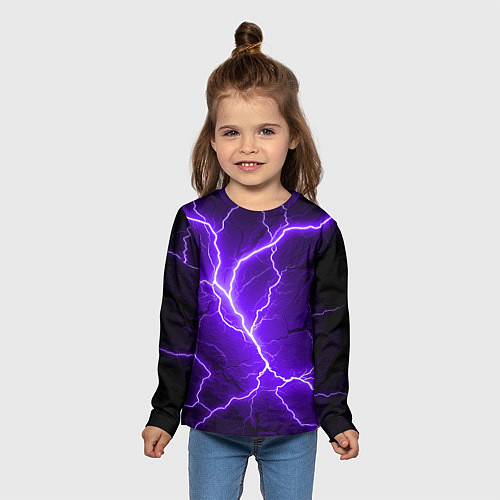 Детский лонгслив Color purple black / 3D-принт – фото 5