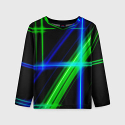 Лонгслив детский Color blue black green, цвет: 3D-принт