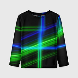 Лонгслив детский Color blue black green, цвет: 3D-принт