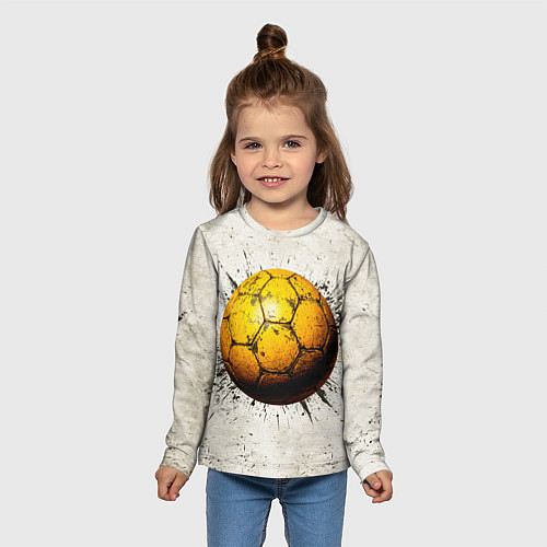 Детский лонгслив Гандбольный мяч на белом / 3D-принт – фото 5