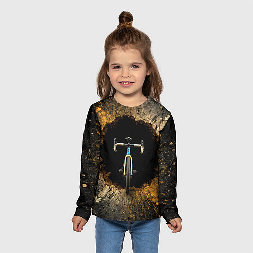 Детский лонгслив Циклокроссовый велосипед / 3D-принт – фото 5