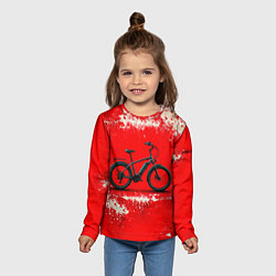 Лонгслив детский Электровелосипед на красном, цвет: 3D-принт — фото 2