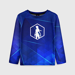 Лонгслив детский Tomb Raider blue poly, цвет: 3D-принт