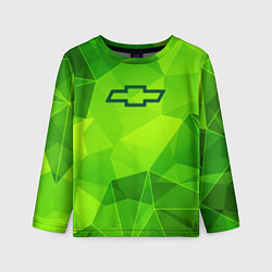 Лонгслив детский Chevrolet green poly, цвет: 3D-принт