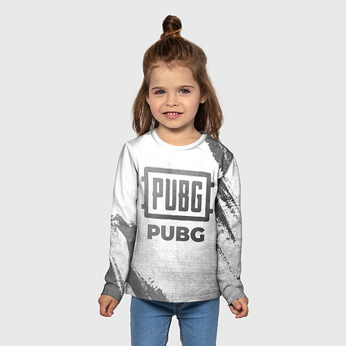 Детский лонгслив PUBG - white gradient / 3D-принт – фото 5