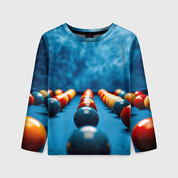 Лонгслив детский Бильярдный шар синий дым, цвет: 3D-принт