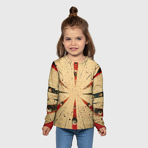 Детский лонгслив Мишень с шарами для боулинга / 3D-принт – фото 5