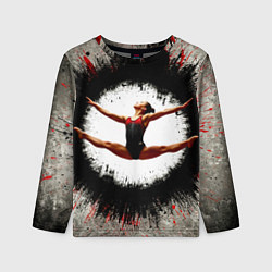 Лонгслив детский Воздушная гимнастика на сером, цвет: 3D-принт