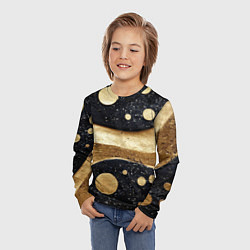 Лонгслив детский Золотая объемная абстракция - текстура, цвет: 3D-принт — фото 2