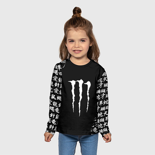 Детский лонгслив Monster energy japan symbol / 3D-принт – фото 5