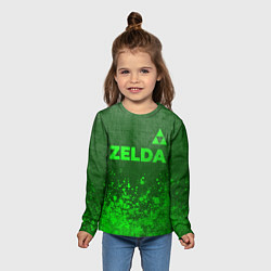 Лонгслив детский Zelda - green gradient посередине, цвет: 3D-принт — фото 2
