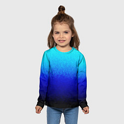 Лонгслив детский Градиент мозаика из голубого в чёрный, цвет: 3D-принт — фото 2