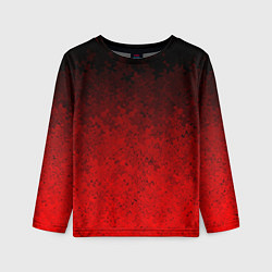 Лонгслив детский Чёрно-красный текстурный градиент, цвет: 3D-принт