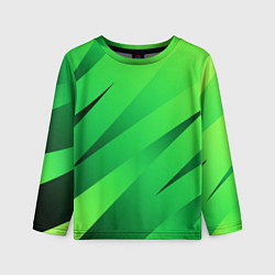 Лонгслив детский Сочный зелёный абстрактные полосы, цвет: 3D-принт