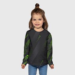 Лонгслив детский Color black green, цвет: 3D-принт — фото 2