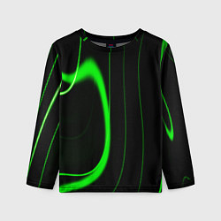Лонгслив детский Color green light green black, цвет: 3D-принт