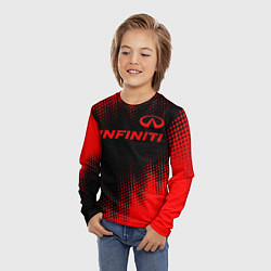 Лонгслив детский Infiniti - red gradient посередине, цвет: 3D-принт — фото 2
