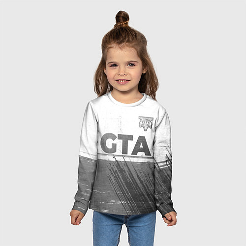 Детский лонгслив GTA - white gradient посередине / 3D-принт – фото 5