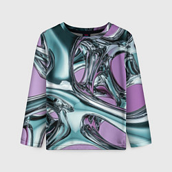 Лонгслив детский Металлическая абстракция на фиолетовом фоне, цвет: 3D-принт