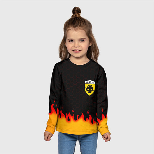 Детский лонгслив AEK fire hexagon / 3D-принт – фото 5